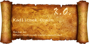 Kadlicsek Ozmin névjegykártya